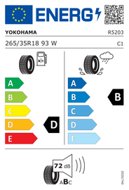 265/35R18 93W Yokohama Advan Neova AD08RS SEMI SLICK