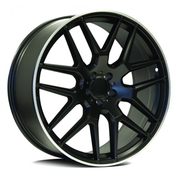 Replica for Mercedes 7132 Matt Black Polish Edge 22*10 - D-elastikashop