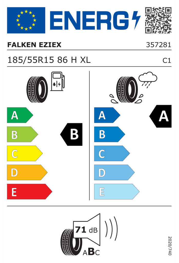 185/55R15 86H XL Falken e.ZIEX