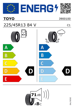 225/45R13 84V Toyo R888R SEMI SLICK