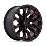 Fuel 1PC D823 Flame Gloss Black Milled Candy Red 22x12 4X4