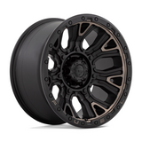 Fuel 1PC D824 Traction Matt Black Double Dark Tint 17x9 4X4