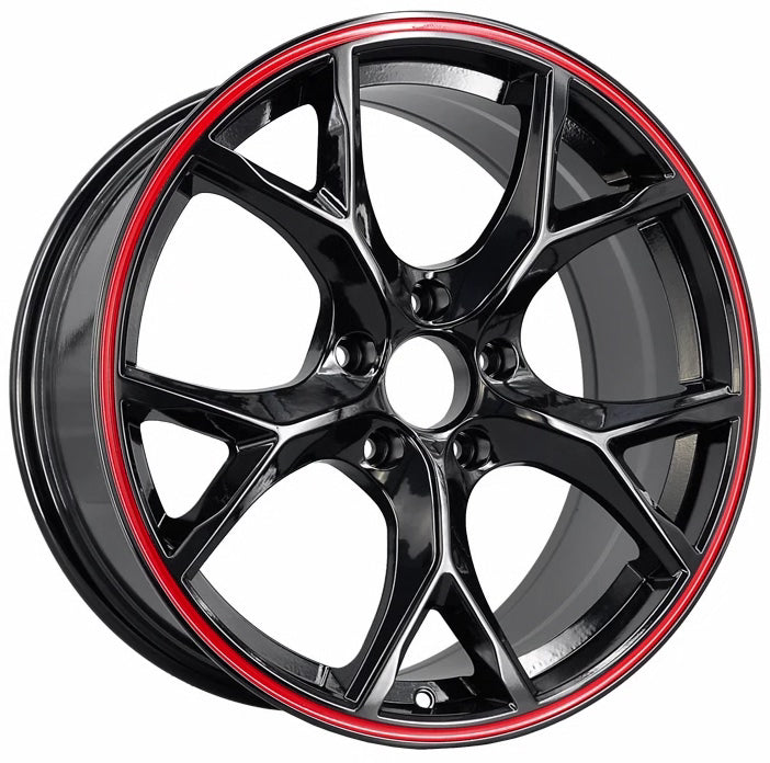 Replica for HONDA 1314 Black  17*7 Black Red Lip