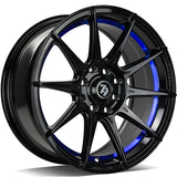 79Wheels SCF-F GLOSS BLACK BLUE BARREL 15*7