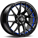 79Wheels SCF-G GLOSS BLACK BLUE BARREL 15*7