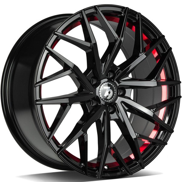 79Wheels SV-C GLOSS BLACK RED BARREL 18*8