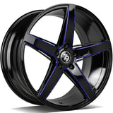 79Wheels SV-N GLOSS BLACK BLUE MILL 18*8