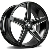 79Wheels SV-N GLOSS BLACK POLISHED MILL 19*9.5