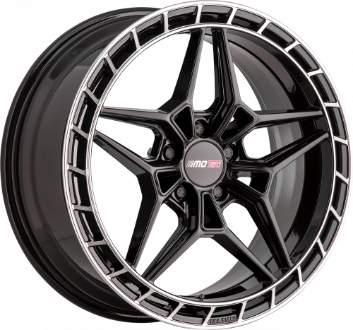 Motec Wheels Futura Schwarz glanz polierter Rand 19*8.5