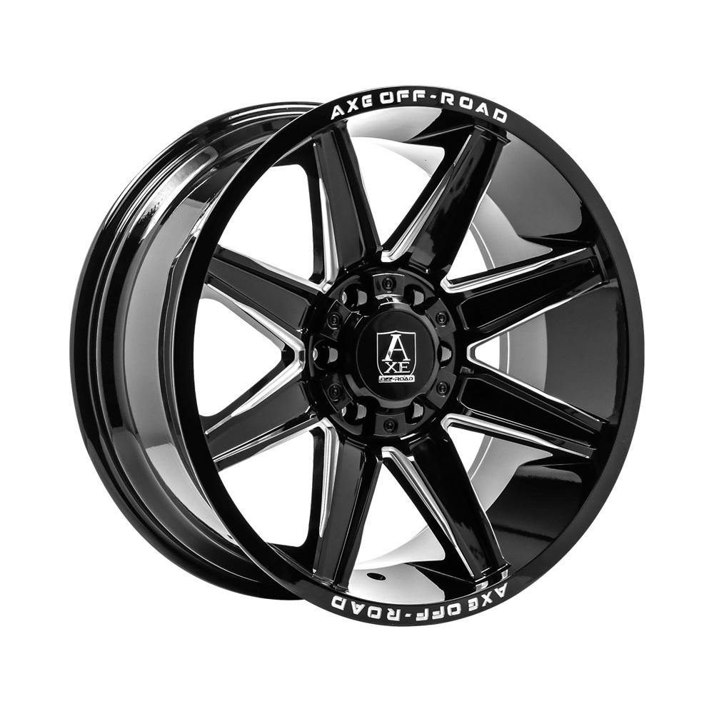 AXE WHEELS AT3 GLOSS BLACK/MILLED EDGES 20*9,5 - D-elastikashop