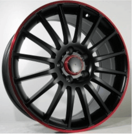 Replica for MERCEDES 280 B Matt Black Red lip 19*8 - D-elastikashop
