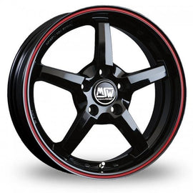 Msw Wheels MSW 16 18*8 Black Red Lip - D-elastikashop