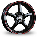 Msw Wheels MSW 16 18*8 Black Red Lip
