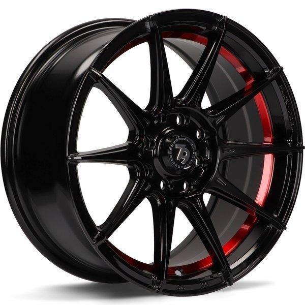 79Wheels SCF-F GLOSS BLACK RED INSIDE LIP 15*7 - D-elastikashop