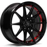 79Wheels SCF-F GLOSS BLACK RED BARREL 15*7