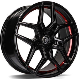 79Wheels SV-B GLOSS BLACK RED BARREL 18*8 - D-elastikashop